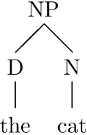 Konstituentenbaum der NP “the cat”