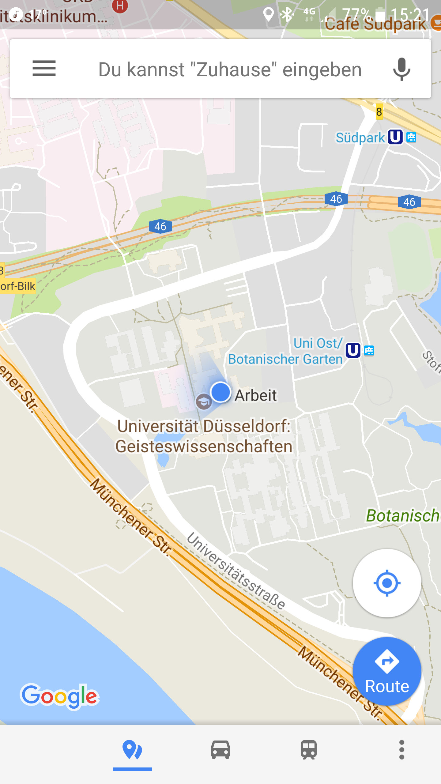 Google Maps phone app